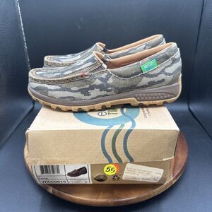 Twisted X Womens Size 7.5 Slip On Driving Moc Camo Shoes Cellstretch WXC0010